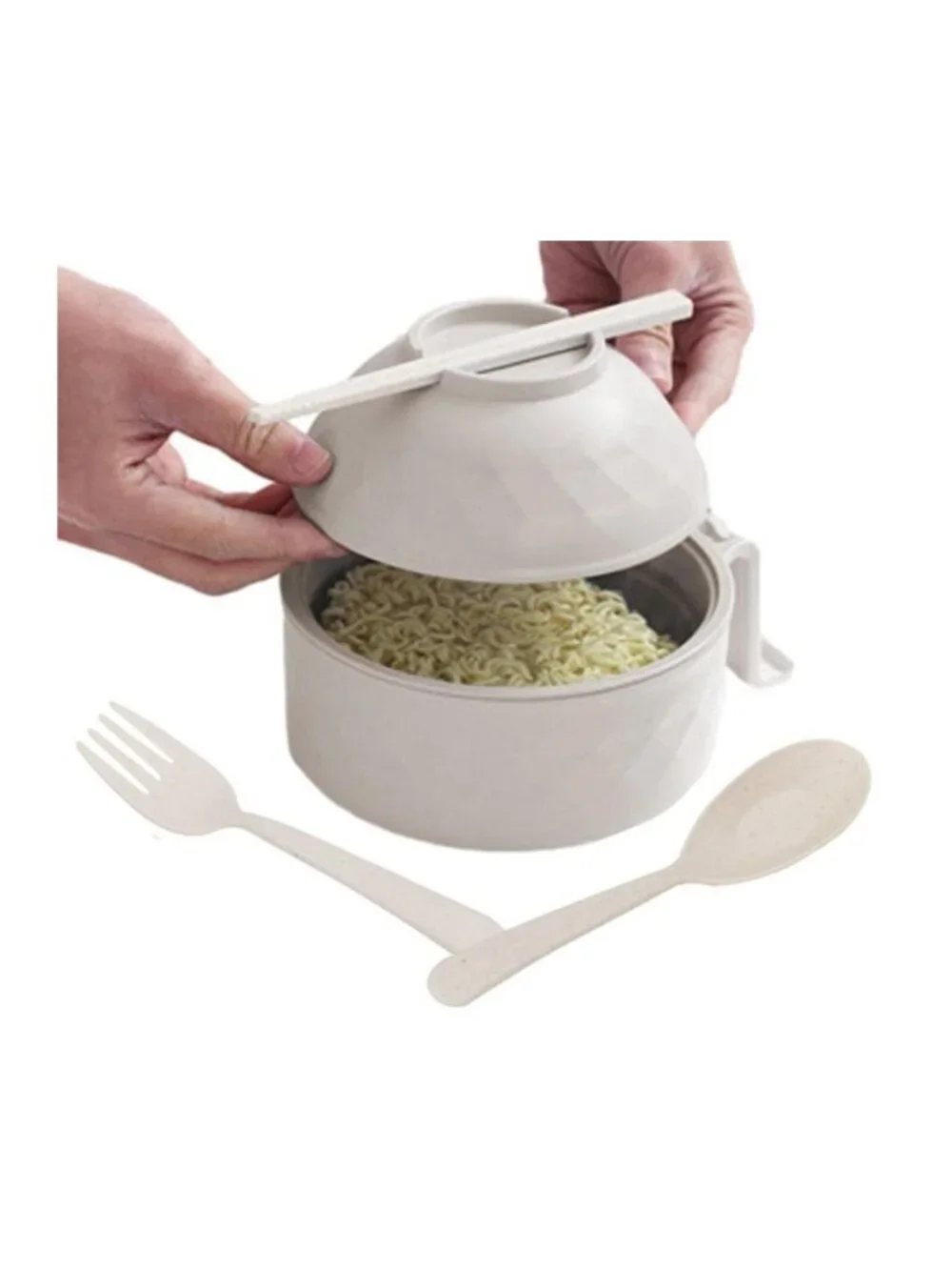 Multifunction Ramen Bowl Set with Lid, Spoon & Fork